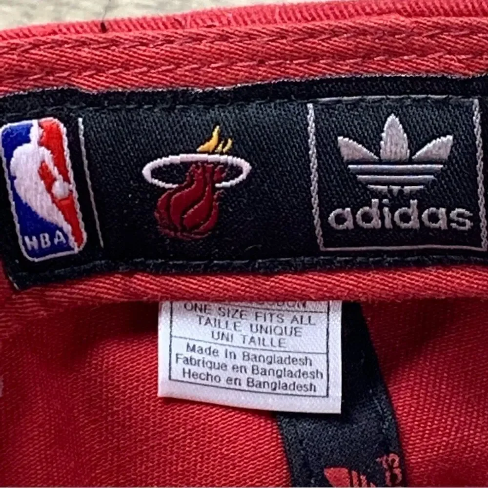 Miami Heat~Adidas Baseball Cap Adjustable‎ Snapback Hat NBA Basketball Hat